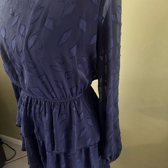 Studio M Blue V-Neck Long Sleeve Sundress - Picture 3 of 7